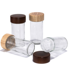 Glass Spice Bottle & Jar with Wooden Lid