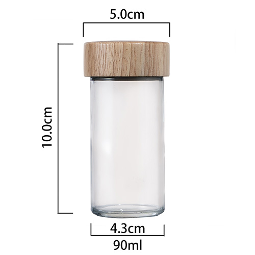 Glass Spice Bottle & Jar with Wooden Lid