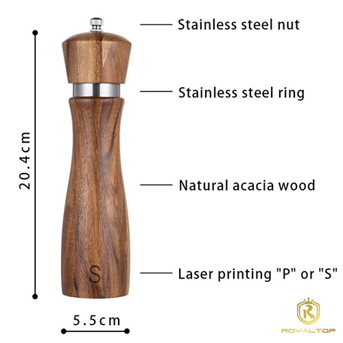 Acacia & Olive Wood Pepper Grinder