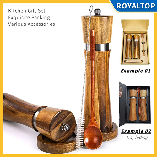 Wooden Salt and Pepper Grinder Set