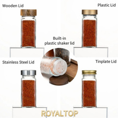 Bamboo Rack Organizer With Glass Spice Shaker