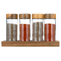 4 oz spice jar set with acacia top lid