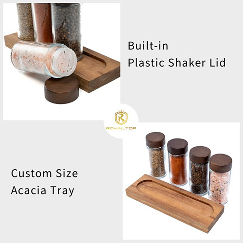 4 oz spice jar set with acacia top lid