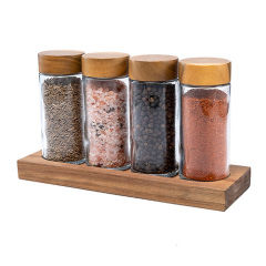 4 oz spice jar set with acacia top lid