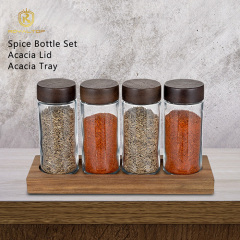 4 oz spice jar set with acacia top lid