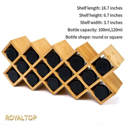 Bamboo Rack Organizer With Glass Spice Shaker