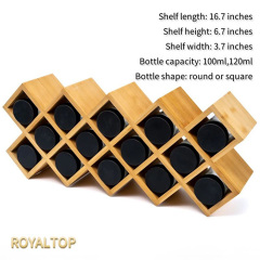 Bamboo Rack Organizer With Glass Spice Shaker