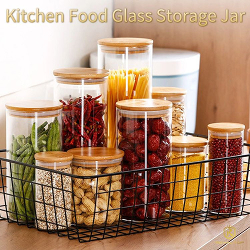 Recycelable Glass Storage Jars