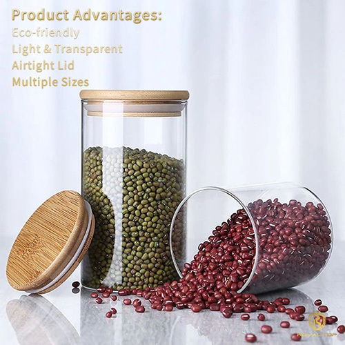 Recycelable Glass Storage Jars