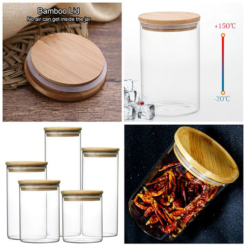 Recycelable Glass Storage Jars