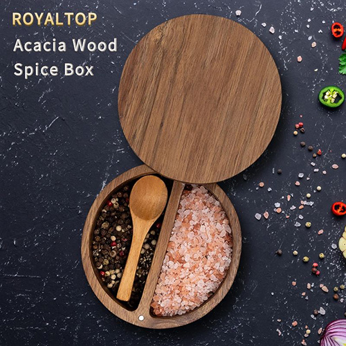 Acacia Wood Spice Box