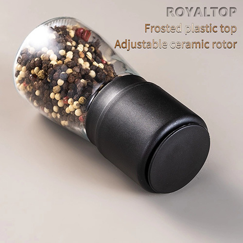 Adjustable Pepper Grinder with Glass Bottle