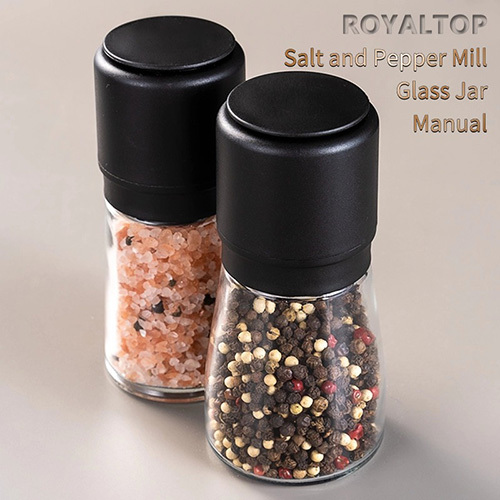 Adjustable Pepper Grinder with Glass Bottle