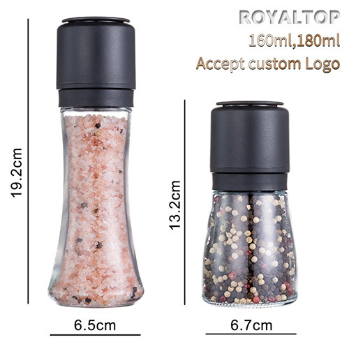 Adjustable Pepper Grinder with Glass Bottle