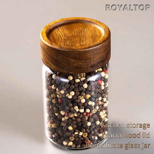 Glass Storage Jar with Acacia Lid
