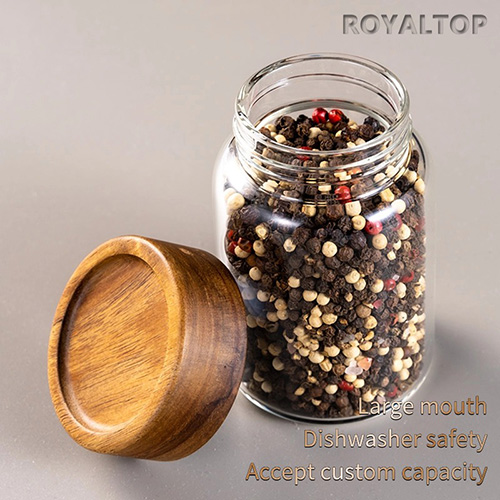 Glass Storage Jar with Acacia Lid