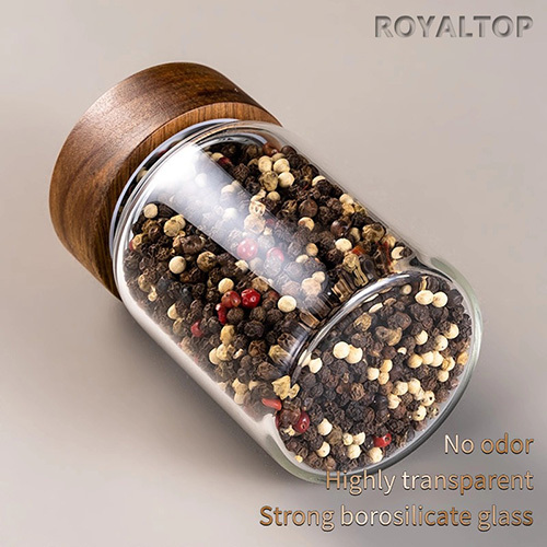 Glass Storage Jar with Acacia Lid
