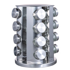 Carousel Spice Rack with 16pcs Glass Jar