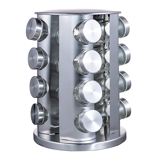 Carousel Spice Rack with 16pcs Glass Jar