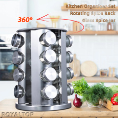 Carousel Spice Rack with 16pcs Glass Jar