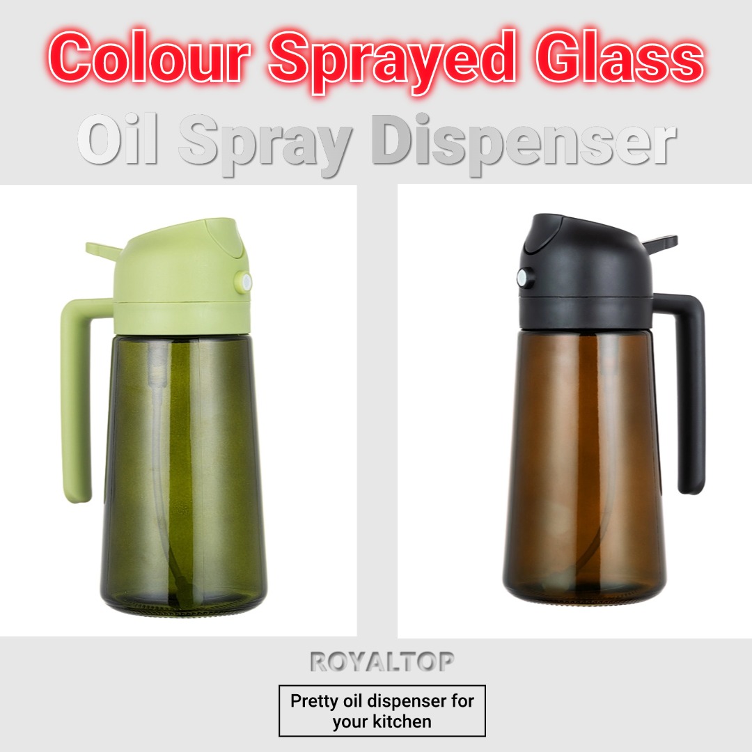 Royaltop's Plan - Dark Glass 2-in-1 Olive Oil Spray Dispenser