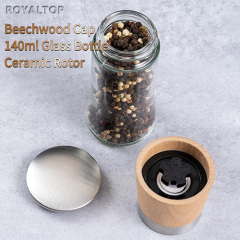 Salt and Pepper Grinder with Wooden Cap