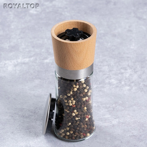 Salt and Pepper Grinder with Wooden Cap