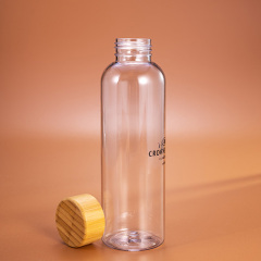 PET Water Bottle with Bamboo Lid