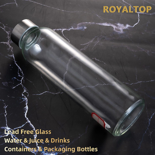 Glass Water Bottle with Stainless Steel Lid