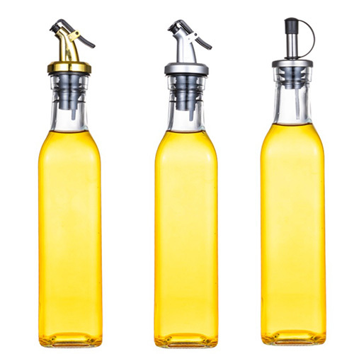 Square Glass Olive Oil Dispenser Bottle