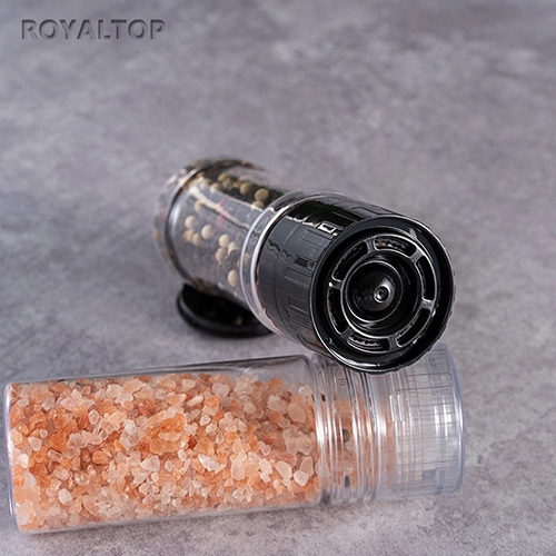 Clear & Black Salt Pepper Grinder Bottle