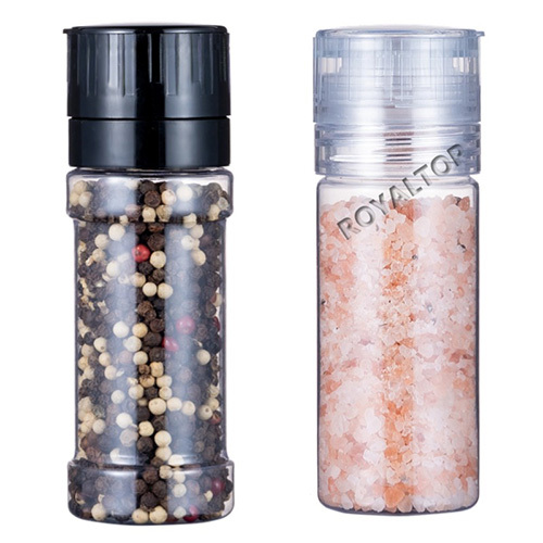 Clear & Black Salt Pepper Grinder Bottle