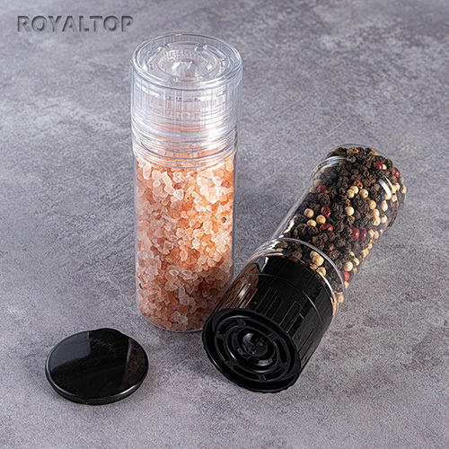 Clear & Black Salt Pepper Grinder Bottle