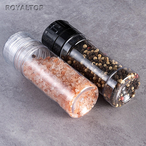 Clear & Black Salt Pepper Grinder Bottle