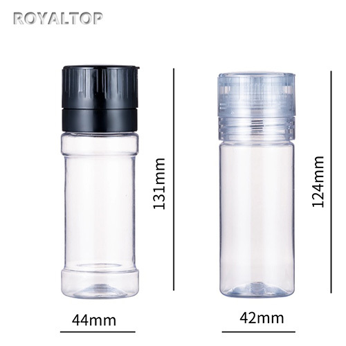 Clear & Black Salt Pepper Grinder Bottle