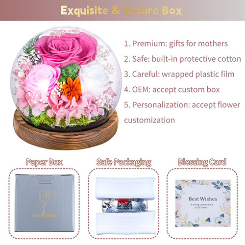 Preserved Flower Gift Box with LED Lights