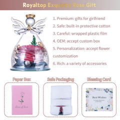 Eternal Rose in Glass Angel Figurine
