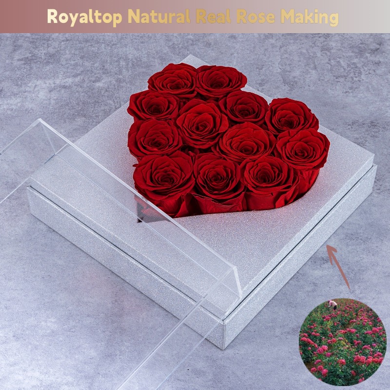 Heart Shaped Forever Rose in Acrylic Box