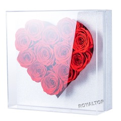 Heart Shaped Forever Rose in Acrylic Box