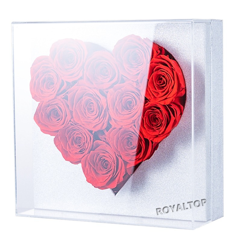 Heart Shaped Forever Rose in Acrylic Box