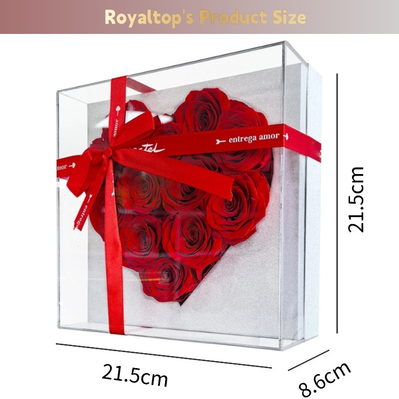 Heart Shaped Forever Rose in Acrylic Box