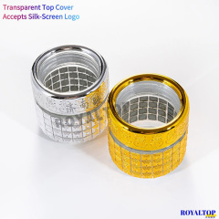 Golden & Silver Glass Saffron Jar