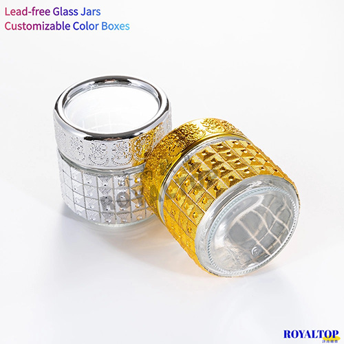 Golden & Silver Glass Saffron Jar