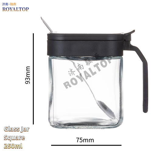 Square Spice Jar with Spoon & Rack