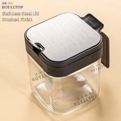 Square Spice Jar with Spoon & Rack