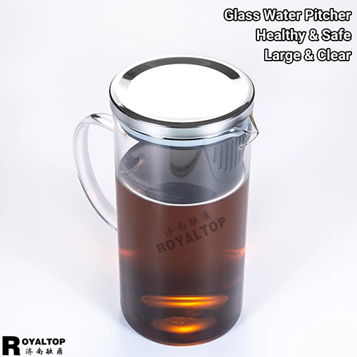 Glass Pitcher Dispenser with Lid