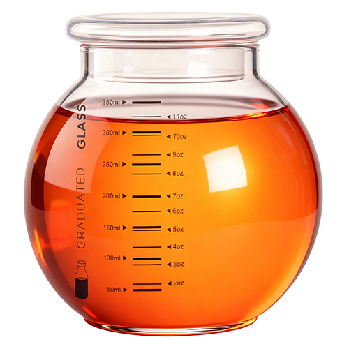 350ml Glass Measuring Cup with Lid & Handle