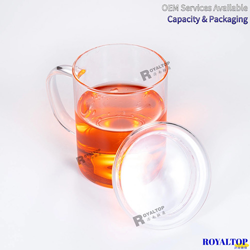 350ml Glass Measuring Cup with Lid & Handle