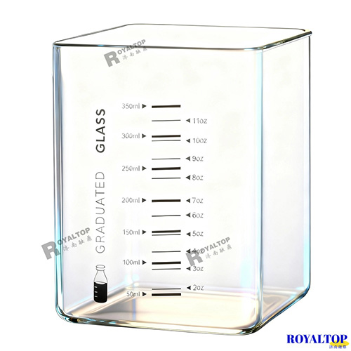 350ml Glass Measuring Cup with Lid & Handle