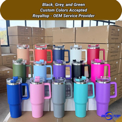 Insulated Coffee Tumbler with Handle & Straw